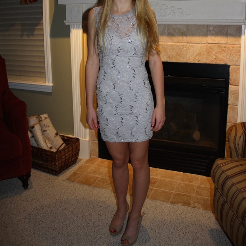 Bodycon silver dress